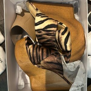 Guess Medium Brown Wedge Sandals